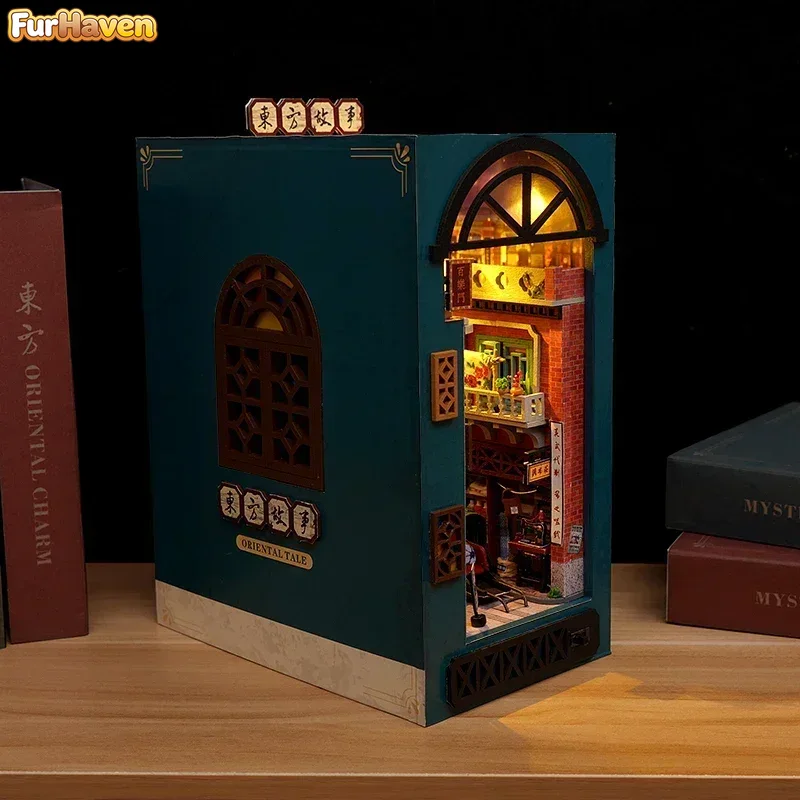Diy Wooden Book Nook Kit Shelf Insert - Estantería de Madera DIY con Diseño