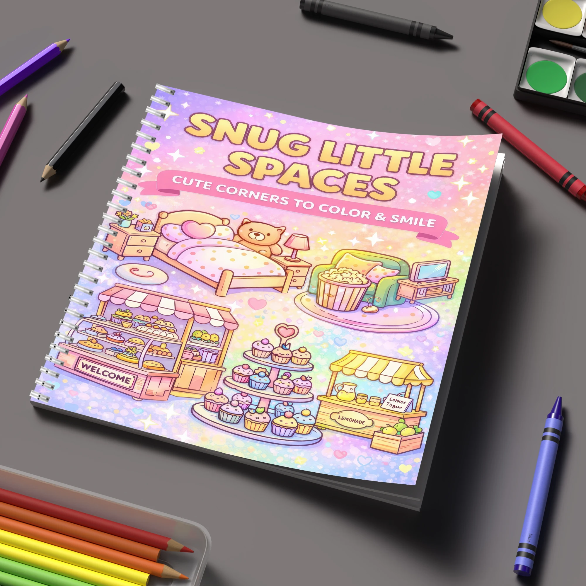 Adult Coloring Book Stress Relief - Libro para Colorear Espacios Pequeños para