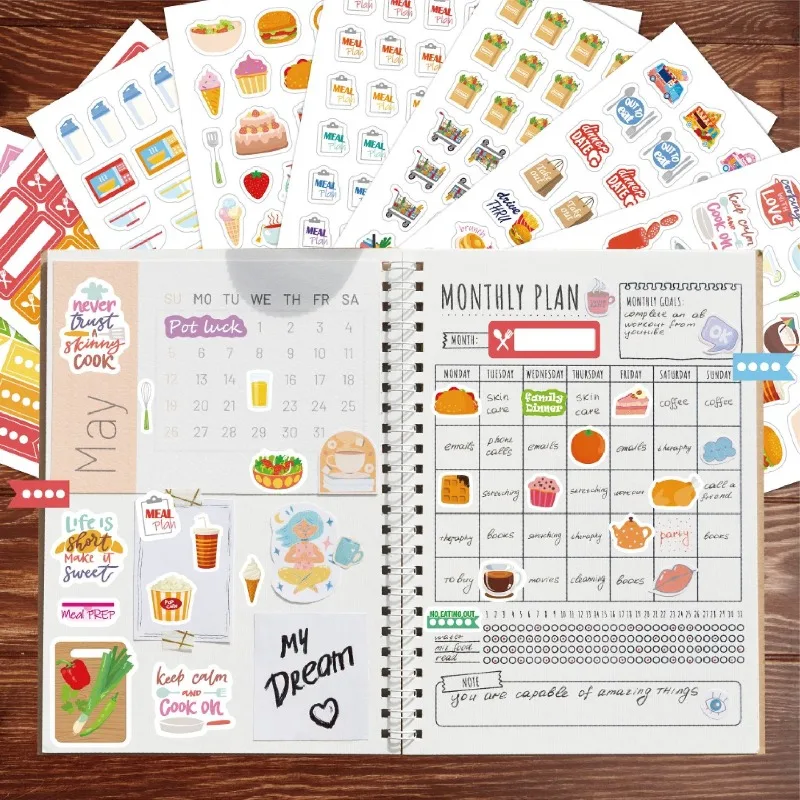 Stationery Books - Pegatinas de planificación de alimentos, papelería,