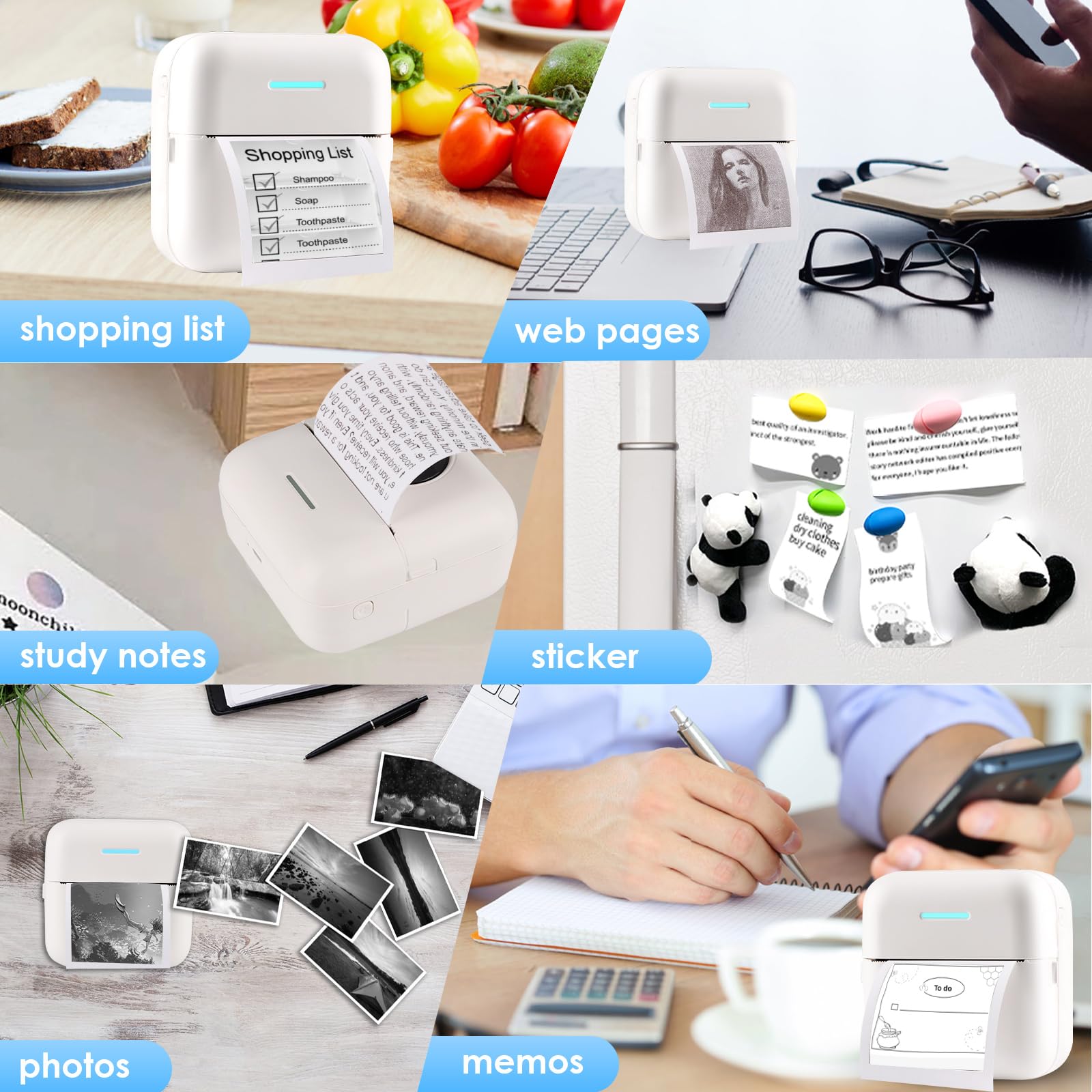 10 rollos de papel de impresió - Mini Pocket Thermal Printer Paper Roll reseña y precio