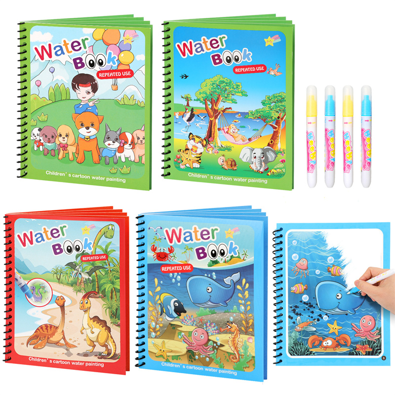 Juguetes Montessori, libro par - Reusable Water Magic Coloring Book reseña y precio
