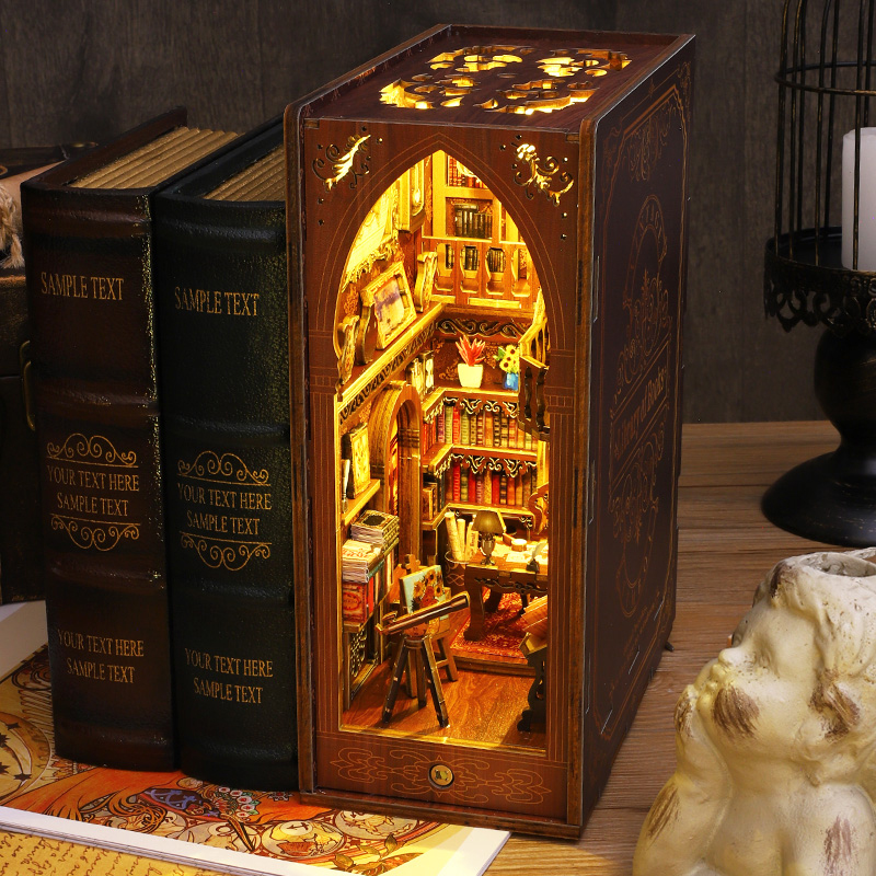 Kit de inserción de estante pa - Diy Wooden Book Nook Kit Shelf Insert reseña y precio