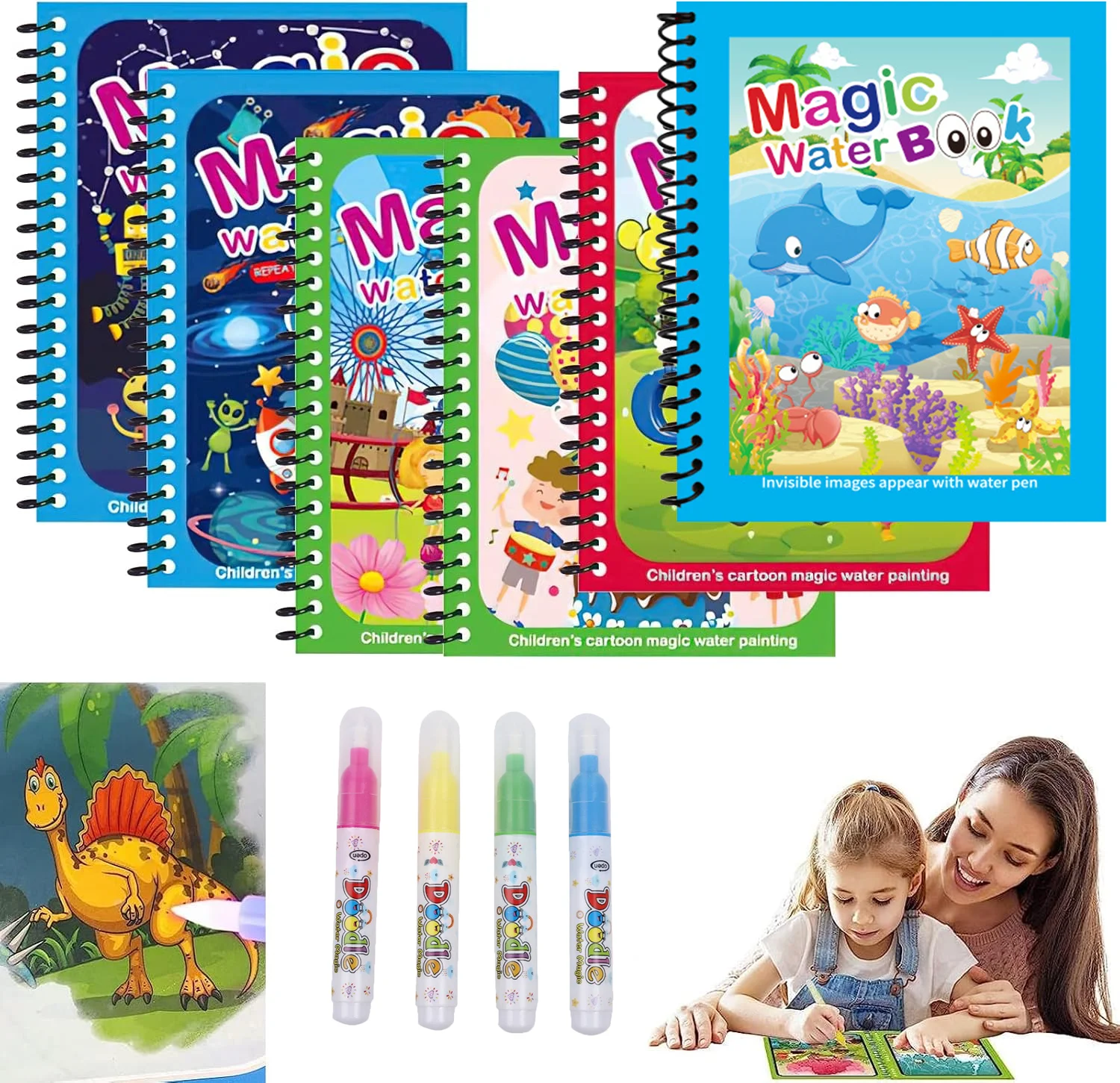 Libro de Pintura Mágica con Ag - Reusable Water Magic Coloring Book reseña y precio