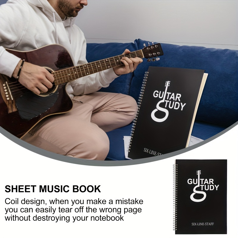 Cuaderno de mesa de guitarra d - Blank Sheet Music Notebook reseña y precio