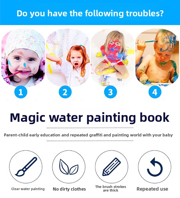 1 libro + 1 bolígrafo, libro m - Reusable Water Magic Coloring Book reseña y precio